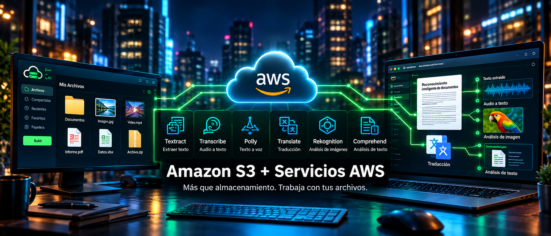Amazon S3 y servicios AWS en ArcadeCloud Drive